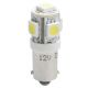 T4W 12V 1,2W BA9s (ΜΙΝΙΟΝ) LED 5xSMD5050 ΛΕΥΚΟ BLISTER 2ΤΕΜ. M-TECH