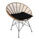 Καρέκλα Κήπου AELIUS Φυσικό/Μαύρο Μέταλλο/Rattan 72x62x78cm