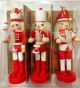 Christmas Nutcracker Set Hanging Wood Red Coloured 12 cm 3 PCS