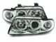 Φανάρια εμπρός angel eyes για Audi A4 (1995-1998) - chrome , με λάμπες (Η1) - σετ 2τμχ.