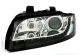 Φανάρια εμπρός led Dayline για Audi A4 (2001-2004) - μαύρα , χωρίς λάμπες (Η7) - σετ 2τμχ.