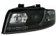 Φανάρια εμπρός led για Audi A4 (2001-2004) - μαύρο , με λάμπες (Η1) - σετ 2τμχ.