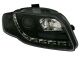 Φανάρια εμπρός led Daylight για Audi A4 (2004-2008) - μαύρα , με λάμπες (Η1) - σετ 2τμχ.