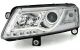 Φανάρια εμπρός led lightbar για Audi A6 4F (2004-2008) - chrome , με λάμπες (Η1) - σετ 2τμχ.