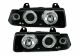 Φανάρια εμπρός angel eyes για Bmw E36 (1991-1999) - 2D coupe - μαύρα , με λάμπες (Η1) - σετ 2τμχ.