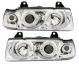 Φανάρια εμπρός angel eyes για BMW E36 (1991-1999) 2d coupe - chrome , με λάμπες (Η1) - σετ 2τμχ.