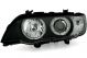 Φανάρια εμπρός angel eyes για BMW X5 E53 (1999-2003) - μαύρα , χωρίς λάμπες (Η7) - σετ 2τμχ.