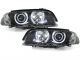 Φανάρια εμπρός angel eyes για BMW E46 coupe και cabrio (1999-2003) , με λάμπες (Η1) - σετ 2τμχ.