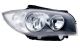 Φανάρια εμπρός για BMW E87 (2007-2011) - chrome ,μαύρα , με λάμπες (Η1) - σετ 2τμχ.