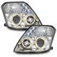 Φανάρια εμπρός angel eyes με led για Citroen C2 (2003-2008) - chrome , με λάμπες (Η1) - σετ 2τμχ.