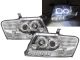 Φανάρια εμπρός angel eyes για Mitsubishi Pajero (2001-2006) - chrome , με λάμπες (Η1) - σετ 2τμχ.