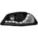 Φανάρια εμπρός led για Seat ibiza 6L (2003-2008) - μαύρα , με λάμπες (Η1) - σετ 2τμχ.