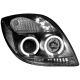 Φανάρια εμπρός angel eyes για Toyota Yaris (2006-2009) - μαύρα , με λάμπες (Η1) - σετ 2τμχ.