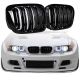 Καρδιές Μάσκας Για Bmw 3 E46 99-03 Coupe/Cabrio M4 Look Με Διπλή Γρίλια Μαύρο Γυαλιστερό 2 Τεμάχια (CAR0018494)