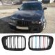 Καρδιές Μάσκας Για Bmw 3 E46 99-01 Sedan/Touring/Compact M4 Look Με Διπλή Γρίλια Tri-color / Μαύρο Γυαλιστερό 2 Τεμάχια (CAR0018501)