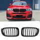 Καρδιές Μάσκας Για Bmw X3 F25 LCI 14-17 / X4 F26 14-17 M4 Look Με Διπλή Γρίλια Μαύρο Γυαλιστερό Με 7 Γρίλιες 2 Τεμάχια (CAR0025633)