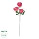 GloboStar® Artificial Garden HOT PINK ROSE BRANCH 21139 Τεχνητό Διακοσμητικό Κλαδί έντονο Ροζ Τριαντάφυλλο Y70cm