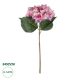 GloboStar® Artificial Garden PINK HYDRANGEA BRANCH 21140 Τεχνητό Διακοσμητικό Κλαδί έντονο Ροζ Ορτανσία Y47cm