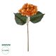 GloboStar® Artificial Garden ORANGE HYDRANGEA BRANCH 21179 Τεχνητό Διακοσμητικό Κλαδί Ορτανσίας Πορτοκαλί  Y47cm