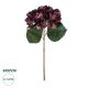 GloboStar® Artificial Garden DARK RED HYDRANGEA BRANCH 21180 Τεχνητό Διακοσμητικό Κλαδί Ορτανσίας Βαθύ Κόκκινο  Y47cm