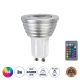 GloboStar® 76065 Σποτ LED GU10 MR16 3W 200lm 90° AC 220-240V IP20 Φ5 x Υ8.5cm - Εναλλαγή Φωτισμού μέσω Τηλεχειριστηρίου RGB - Dimmable - 2 Χρόνια Εγγύηση